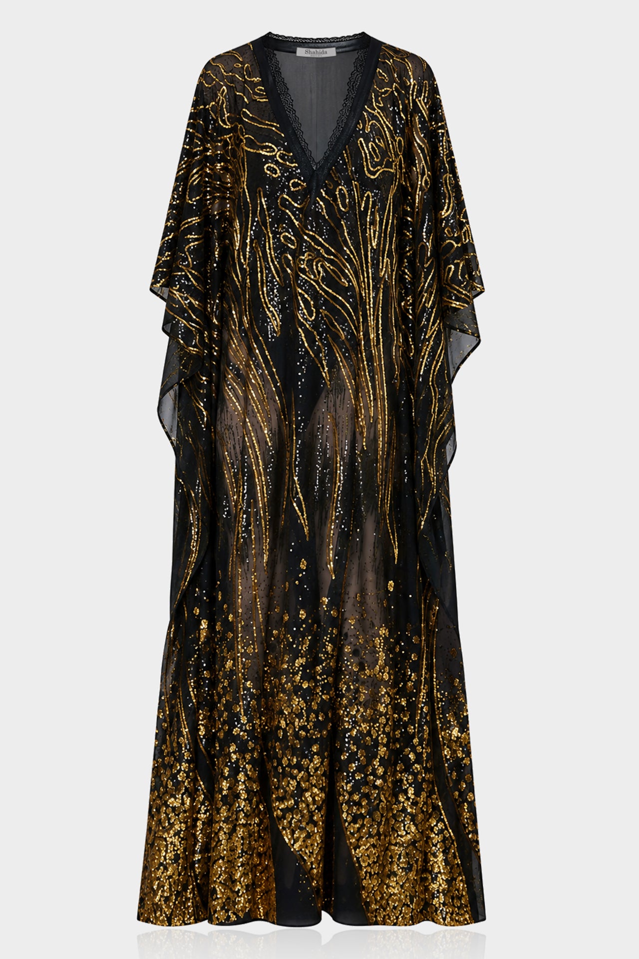 XS Chiffon Crystal Couture Caftan