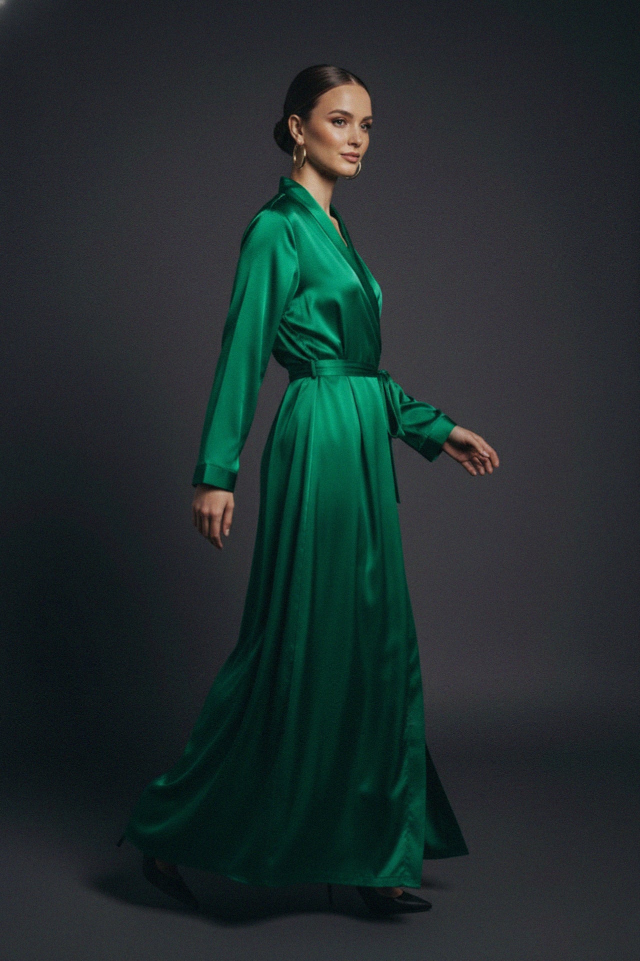 Designer Long Sleeve Wrap Dress | Emerald Wrap Dress | Kyle X Shahida Small - Medium Designer Long Sleeve Wrap Dress | Emerald Wrap Dress | Kyle X Shahida Small - Medium