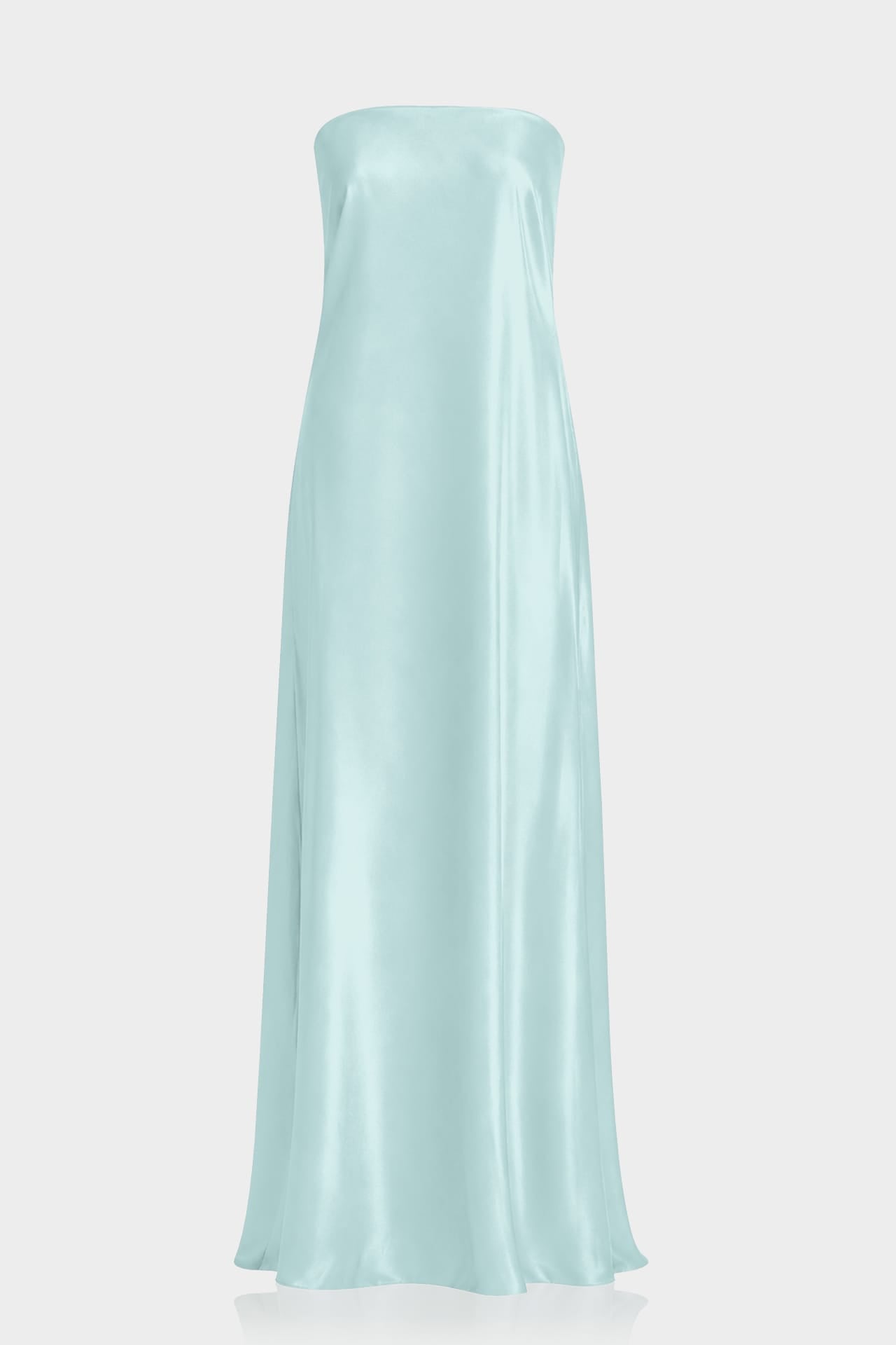 S Aqua Green Satin Wedding Guest Maxi Dress