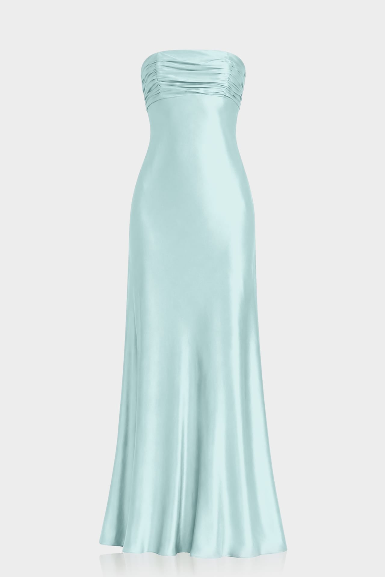 strapless ruched maxi dress S Aqua Green Satin Hang to dry. Length:Long Brown Glitter Off-shoulder Ruched hr-dresses-reasons
