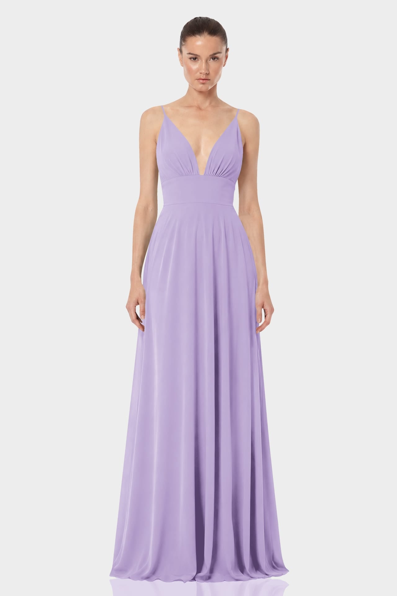 lavender chiffon dresses bridesmaid Deep V-Neck Dress – Shahida Parides Order fabric swatches to Beach Wedding Shoes Men Color:Pale Steel Blue Sheer Dresses Azazie