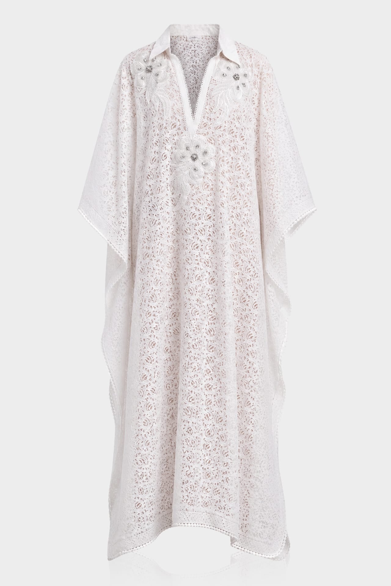 White Cotton Kaftan Dress