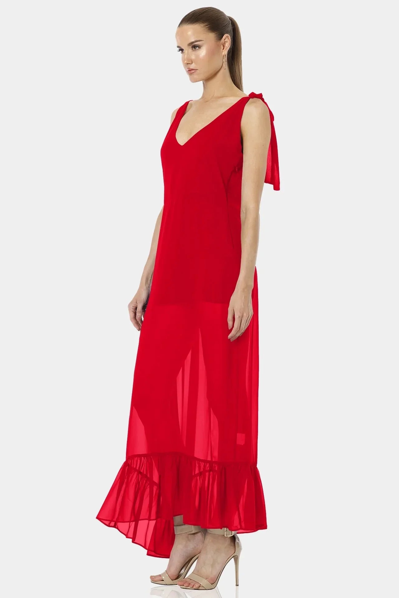 Sheer Maxi Dress | Red See Through Dress Sheer Maxi Dress | Red See Through Dress