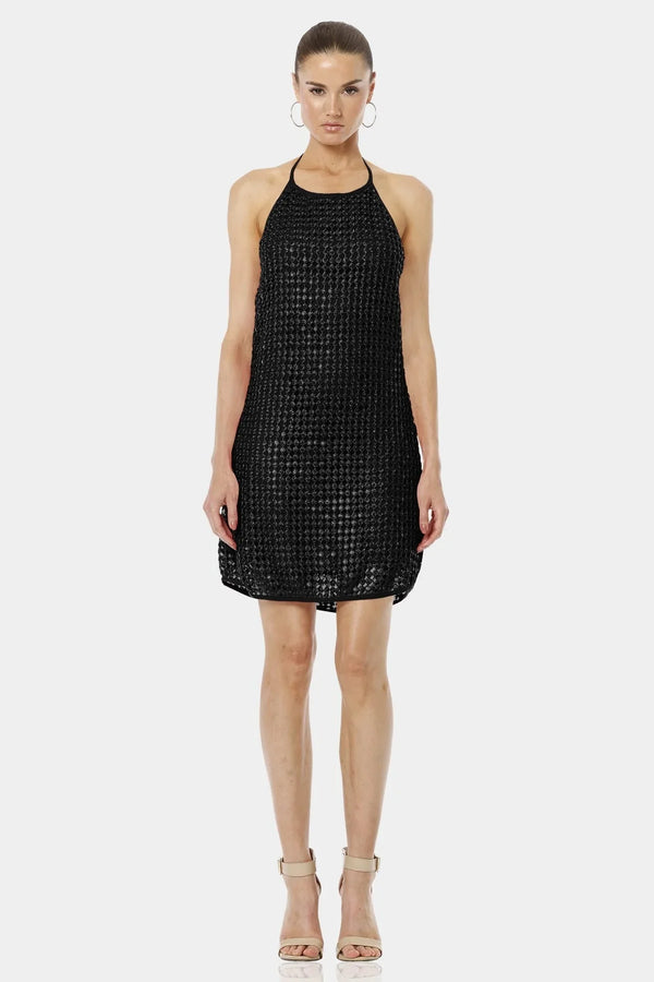 Black Short Dress | Mini Sequin Dress | Halter Neck Dress | Qishma Shahida Parides Black Short Dress | Mini Sequin Dress | Halter Neck Dress | Qishma Shahida Parides