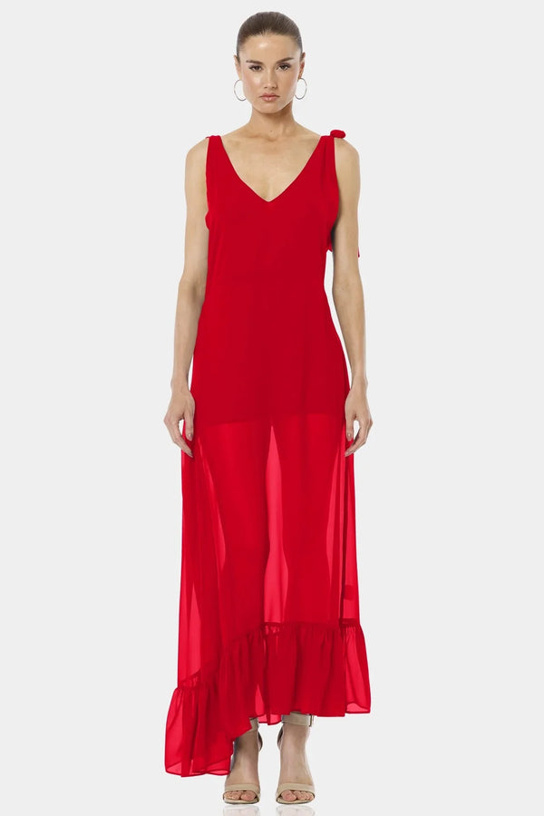Sheer Maxi Dress | Red See Through Dress | Shahida Parides Sheer Maxi Dress | Red See Through Dress | Shahida Parides