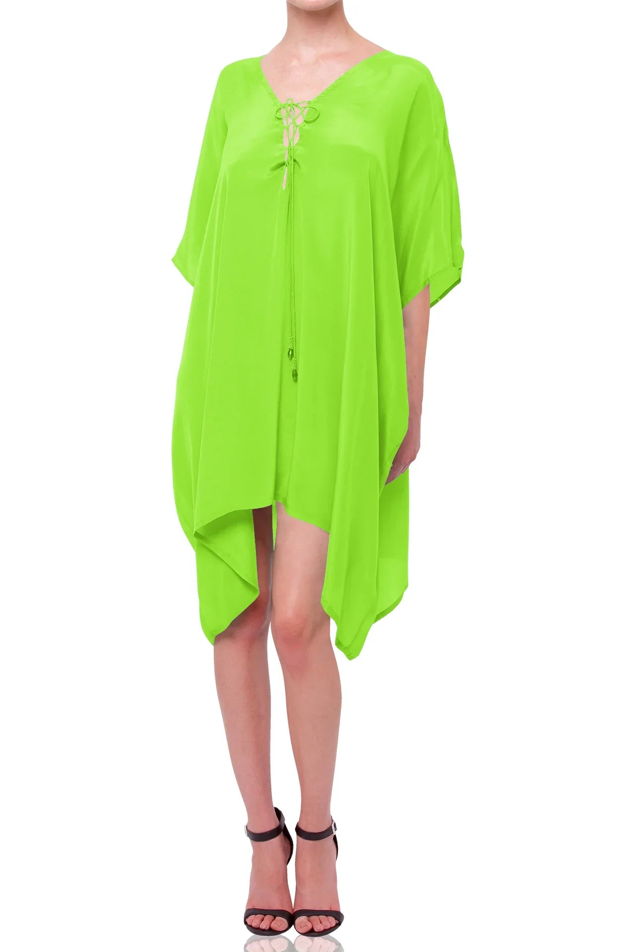 Sharp Green Off-Shoulder Kaftan Dress Short Kaftan Midi with Deep V-Neck | Handmade Caftan & Tunics | Shop All Sale Womens Clothing XL (14 US - 16 Sharp Green Off-Shoulder Kaftan Dress Short Kaftan Midi with Deep V-Neck | Handmade Caftan & Tunics | Shop All Sale Womens Clothing XL (14 US - 16