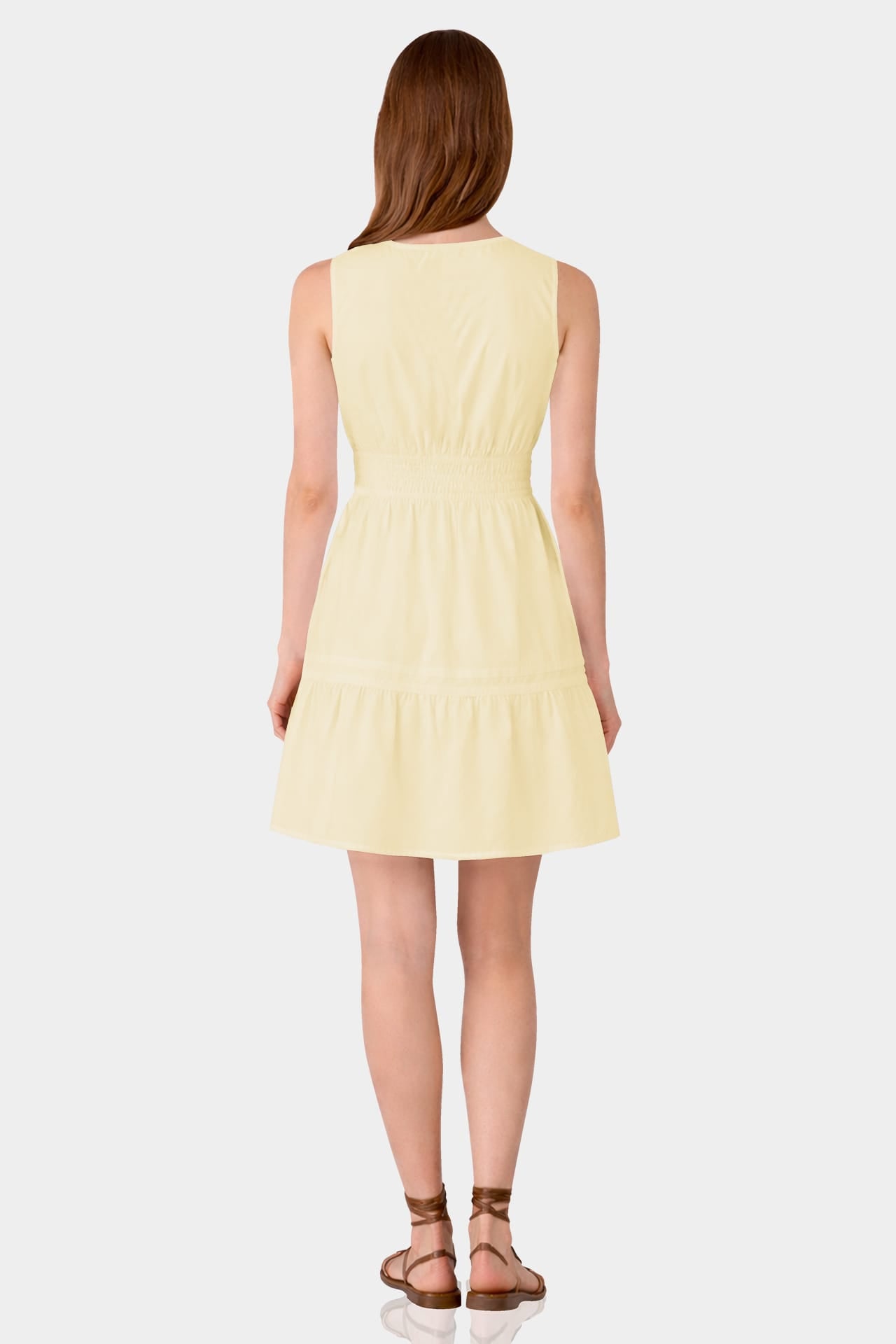S Sleeveless Smocked Waist Cotton Mini Dress – Summer Event Dress