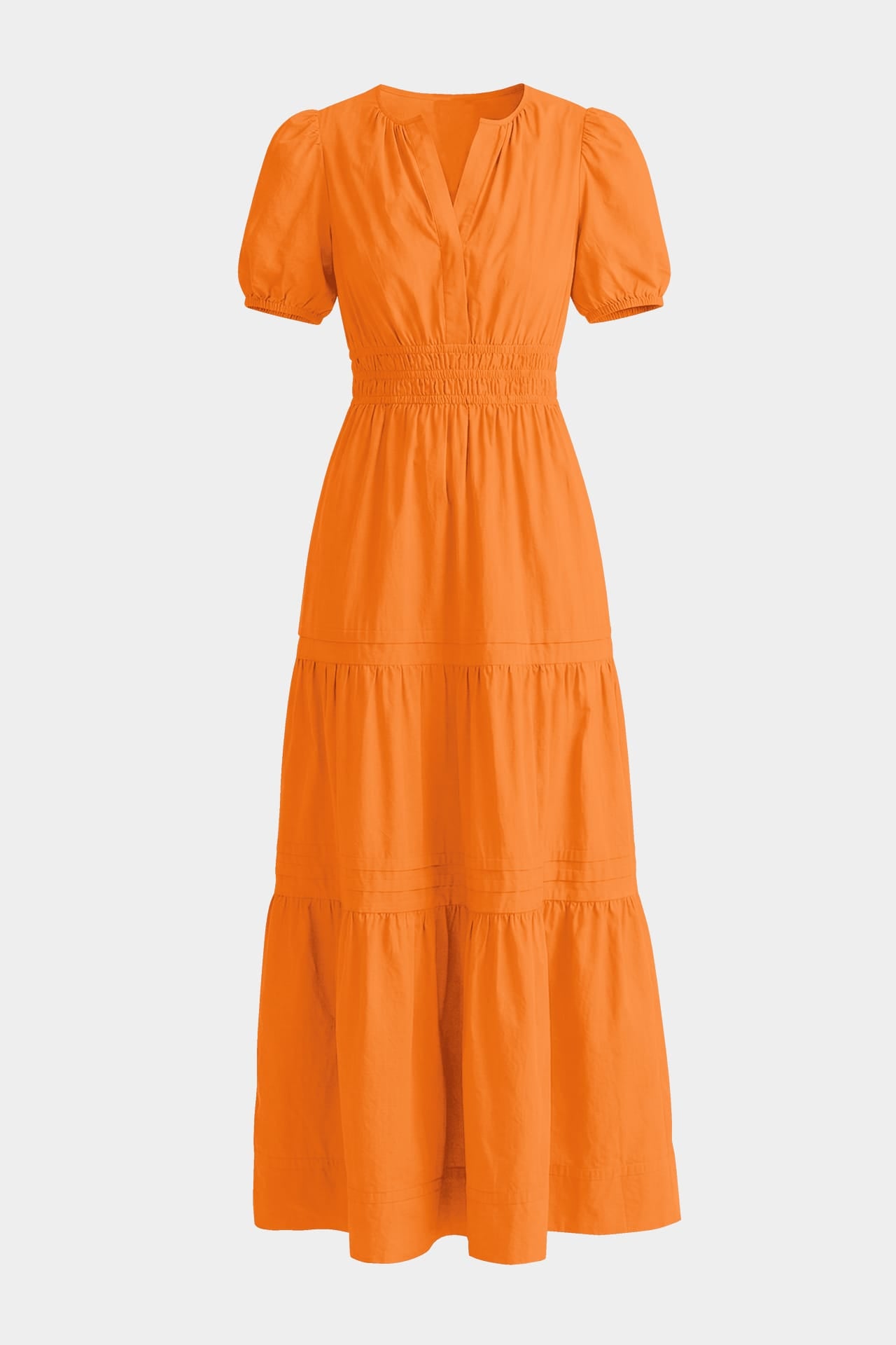 Sunset Orange Cotton Maxi Dress