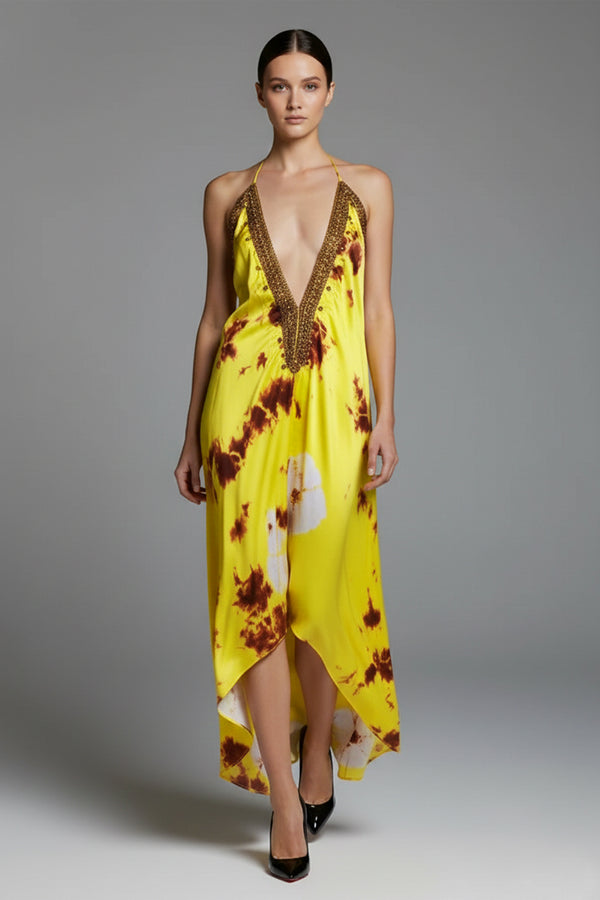 white maxi dress floral Baltic Born Womens Kamila Tulle Maxi Dress | White Floral