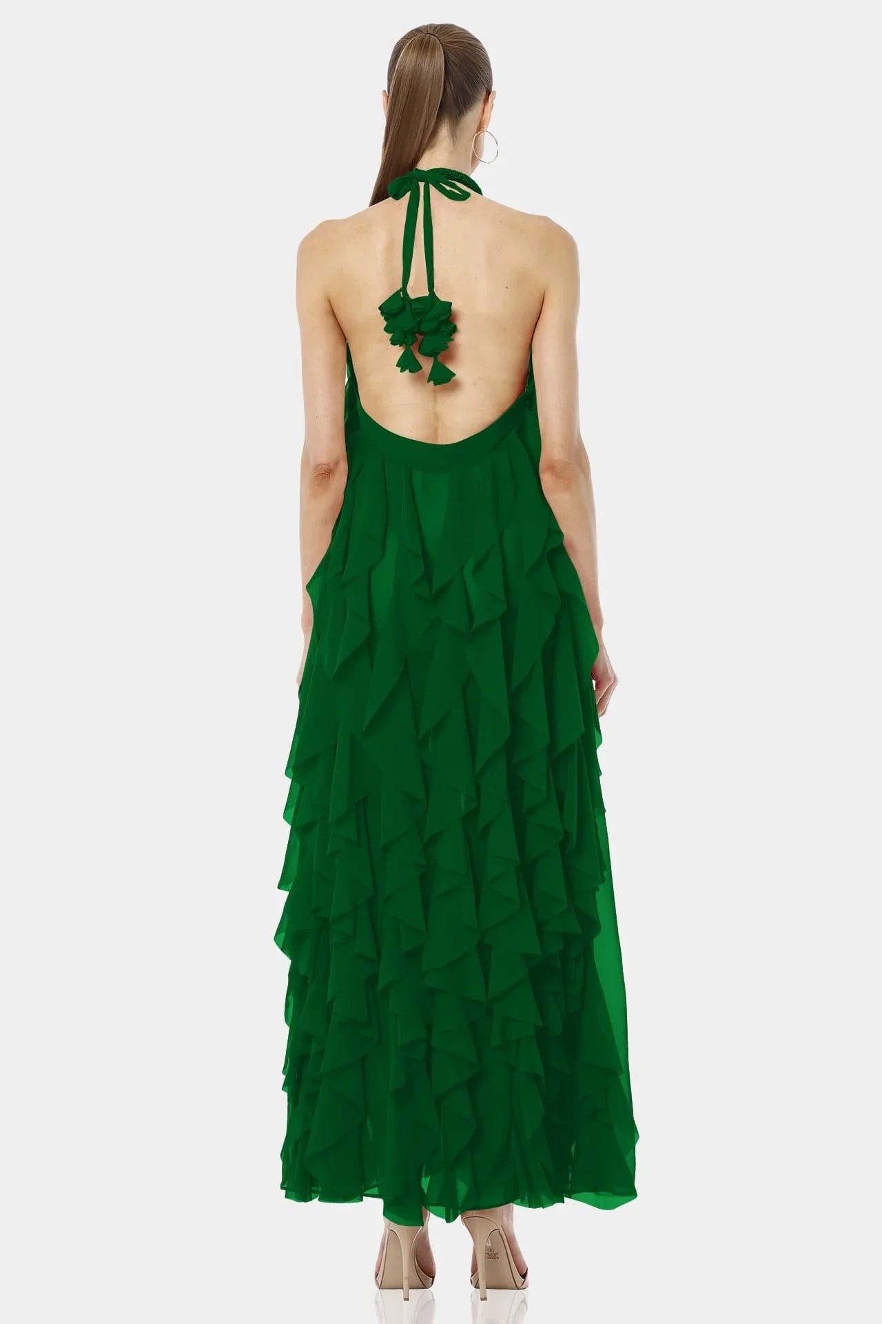 Green Ruffle Dress | Tiered Ruffle Dress | Long Maxi Dress
