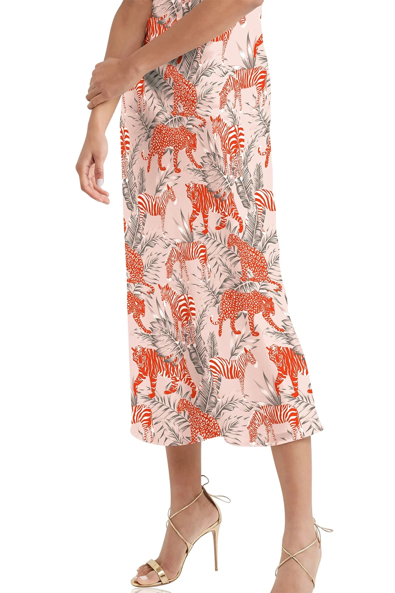 Made WIth Cupro Zebra Print Skirt In Orange – Shahida Parides