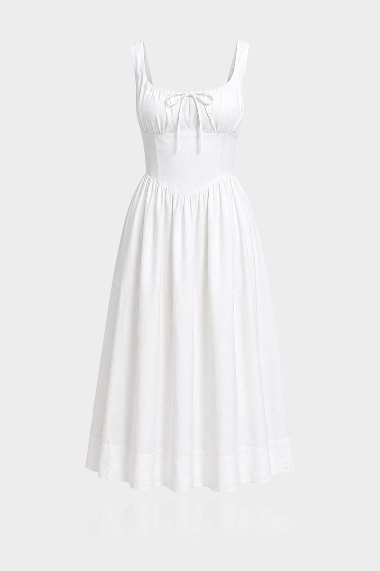 midi civil wedding dress S Luxury White Linen Bridal with Square Neck and Bow Detail – Modern White Bridal Dress Color:Lilac Ombre African Clothing for Women rehearsal dinner # Made in Turkey