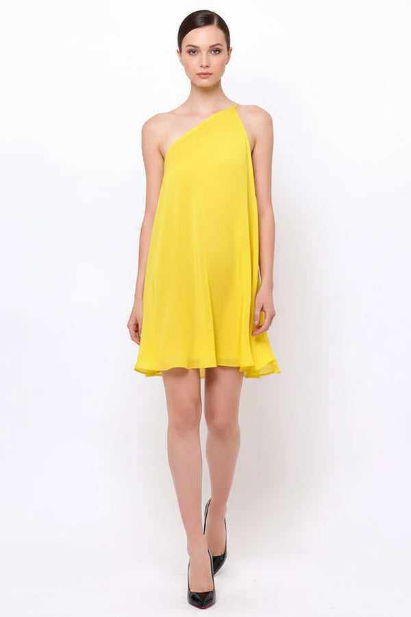 yellow mini dress with scarf Cory Cowl Scarf Mini Dress