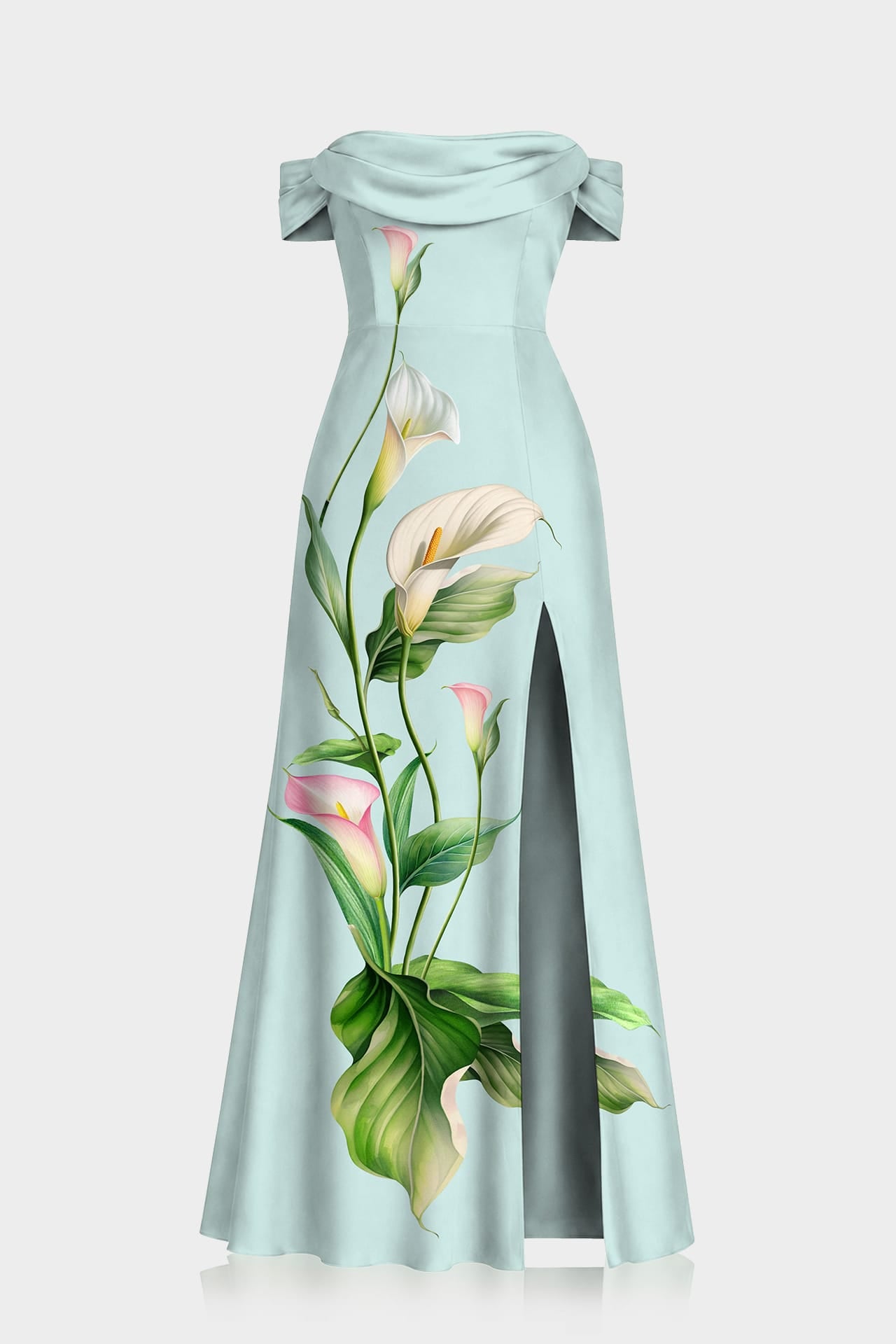 S Floral Matte Satin Maxi Dress for Wedding Guest Garden Weddings