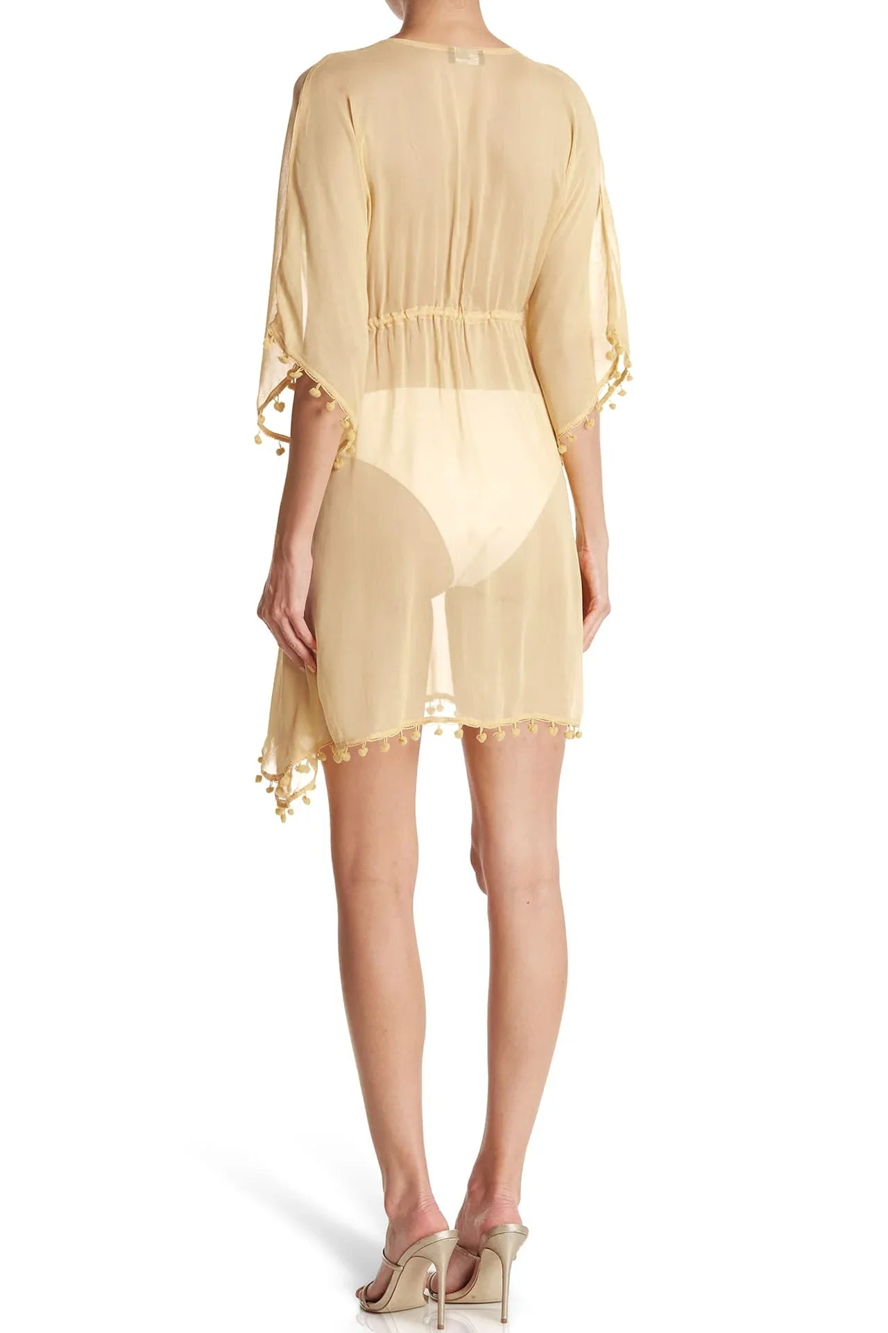 beige cover up for dress Vacation Clothes For WomenWhite Sand Beach Beige Cover-Up Mini Dress - Beige
