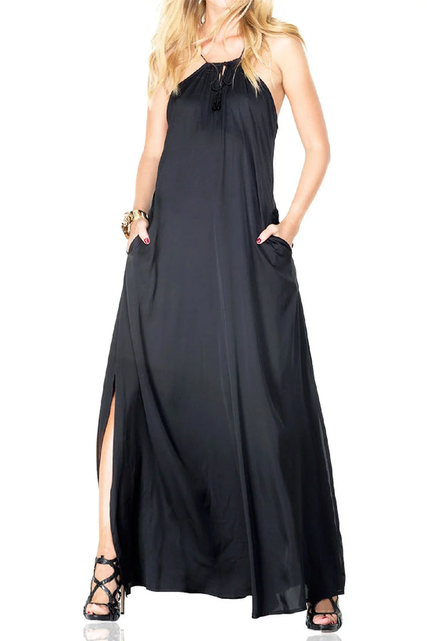 Designer Womens Black Maxi Dress