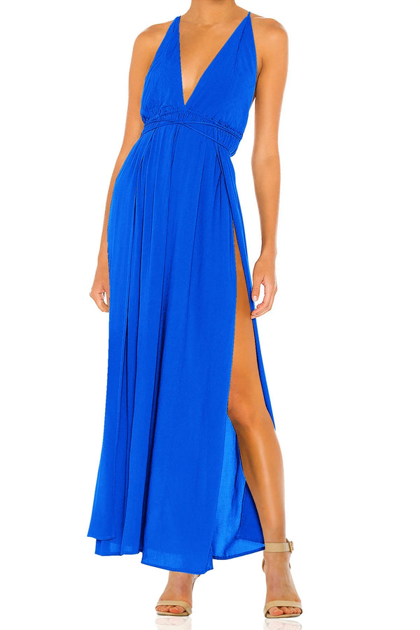 Women Blue Chic Cut Out Dress