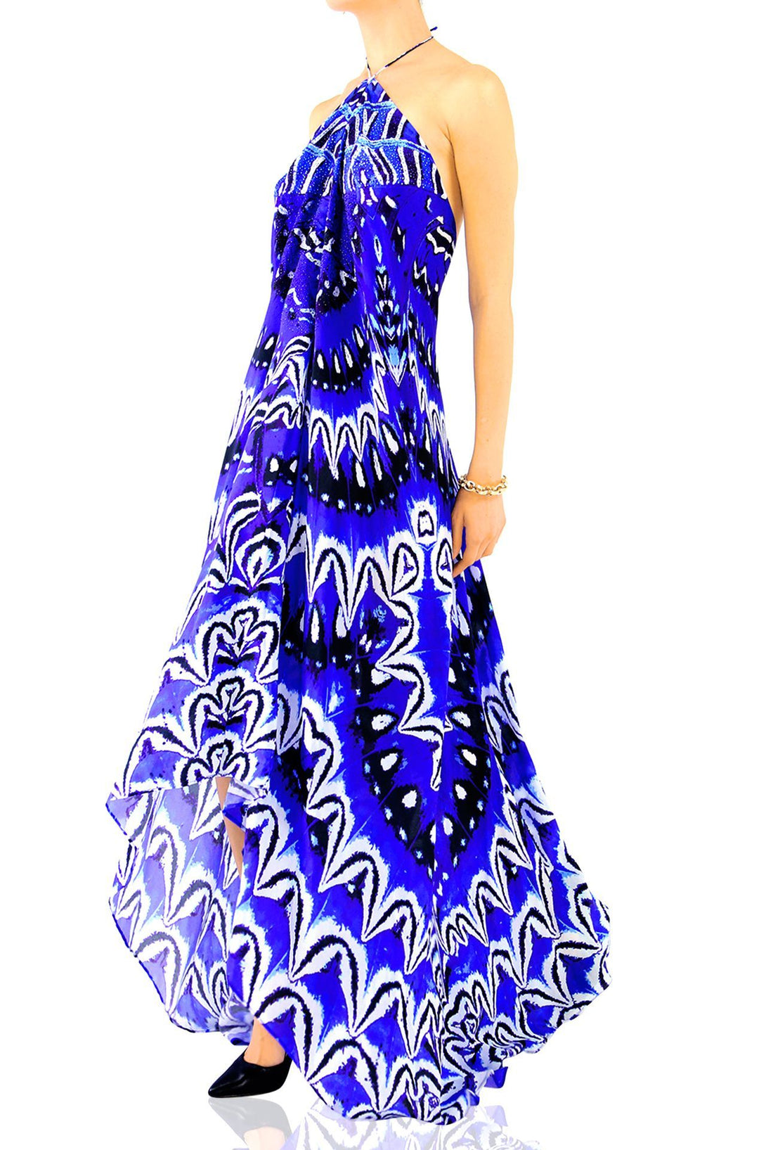  navy long dress with sleeves, formal dresses for women, Shahida Parides, plunging neckline cocktail dress,