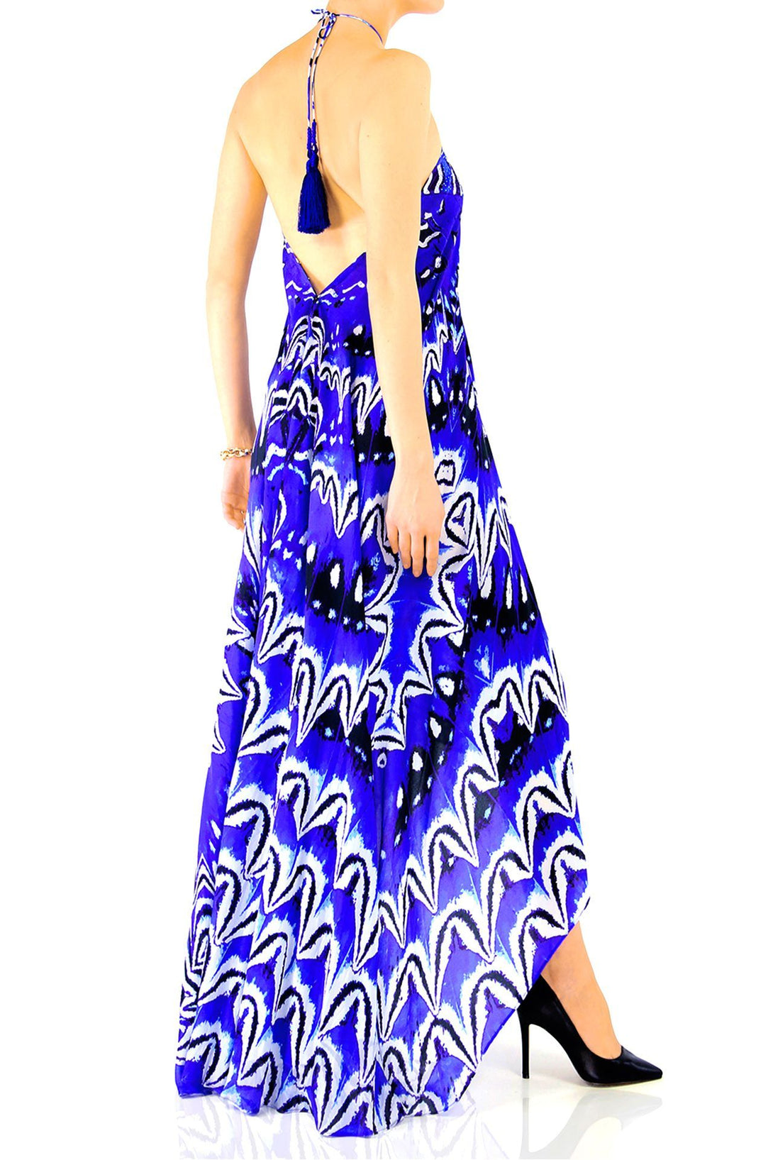  navy blue long dress, long summer dresses for women, plunge neck cocktail dress, Shahida Parides,