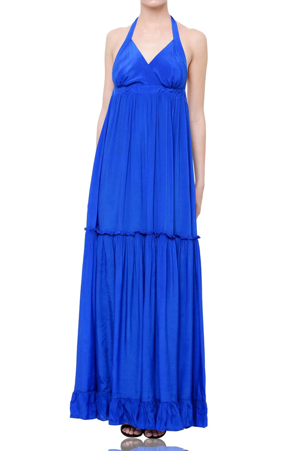 Designer Royal Blue Long Dress | Backless Maxi Dress | Shahida Parides Small - Medium Designer Royal Blue Long Dress | Backless Maxi Dress | Shahida Parides Small - Medium