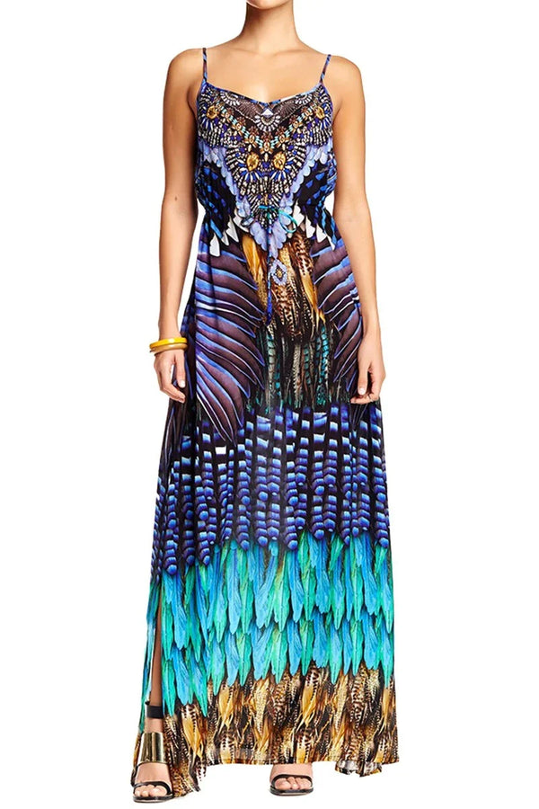 maxi strappy summer dresses Small-Medium Blue Spaghetti Strap Long Maxi maxi strappy summer dresses Small-Medium Blue Spaghetti Strap Long Maxi