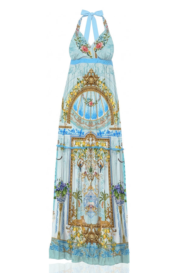 Designer Halter Dress With Low Back - Shahida Parides Designer Halter Dress With Low Back - Shahida Parides