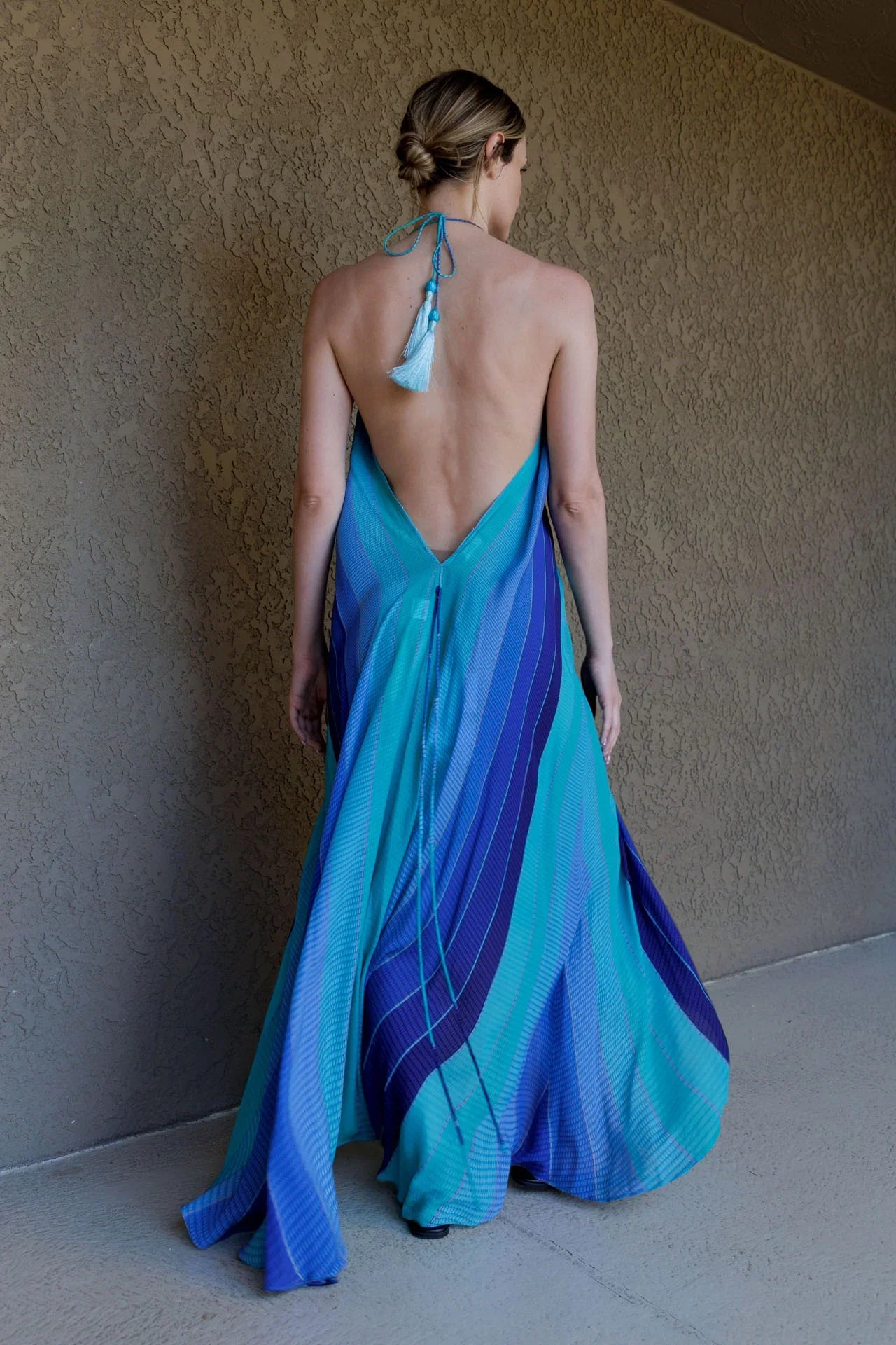 Ocean Ombre Halter Maxi Dress