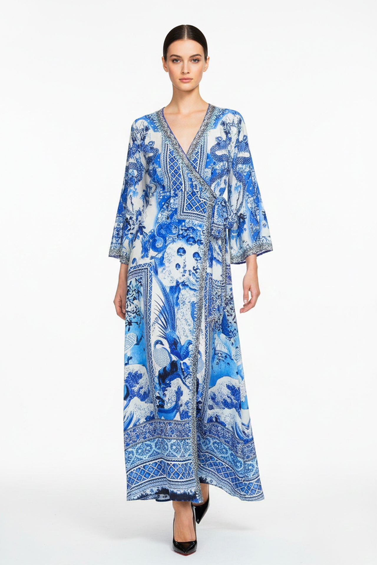 Elegant Long Wrap Dresses for Events Small-Medium