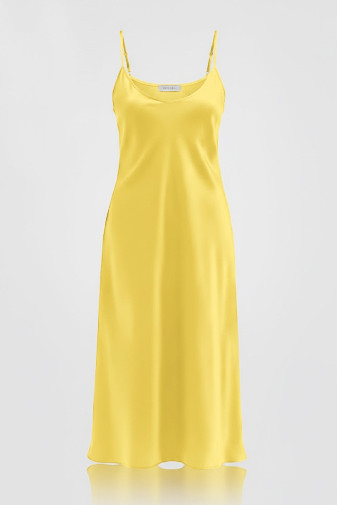 yellow slip dress S Butter Yellow Satin Slip Dress – Luxury Yellow Satin Midi Dress