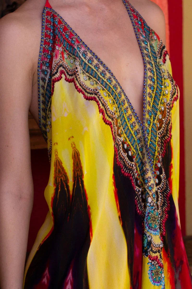 One Size Multiway Long Yellow Maxi Dress
