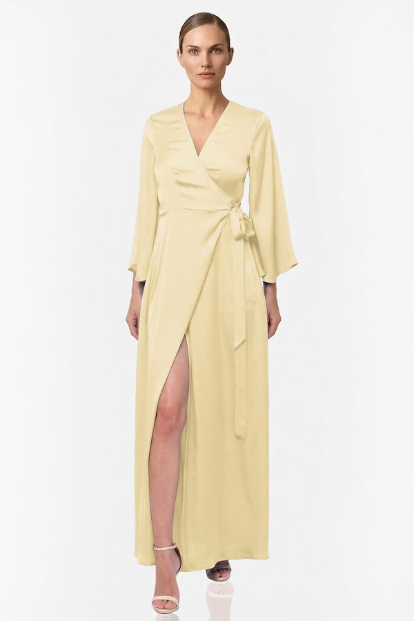 Champagne Satin Bridesmaid Dress | Shahida Parides