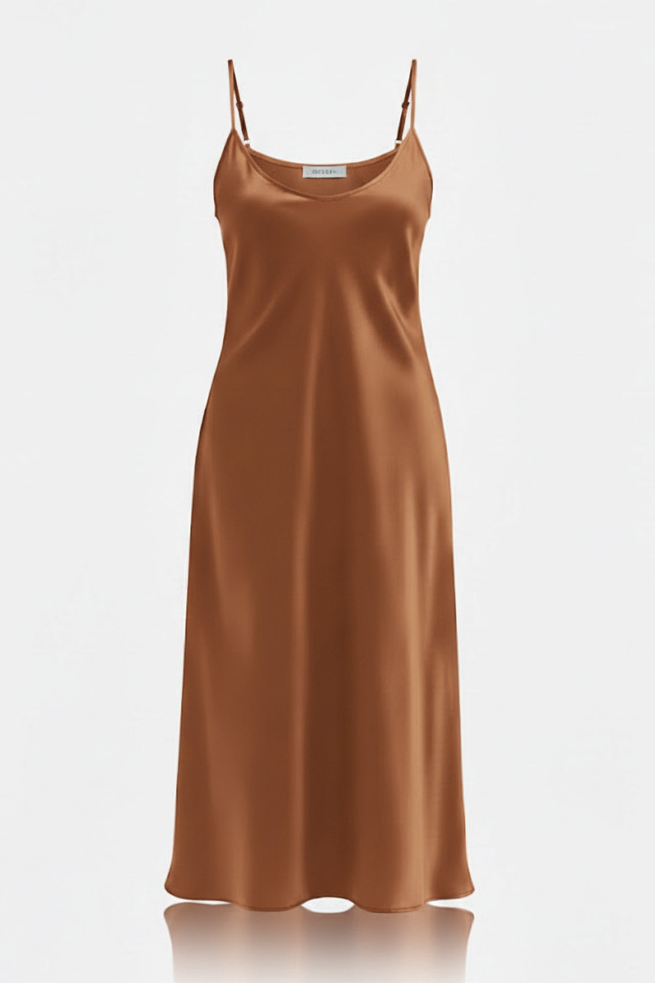 S Chocolate Brown Satin Slip Dress Luxury Brown Satin Midi Dress S Chocolate Brown Satin Slip Dress Luxury Brown Satin Midi Dress