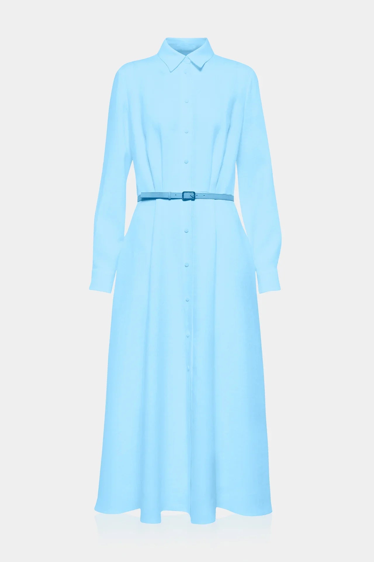 button shirt dress midi S Sky Blue Button Down Dress Midi