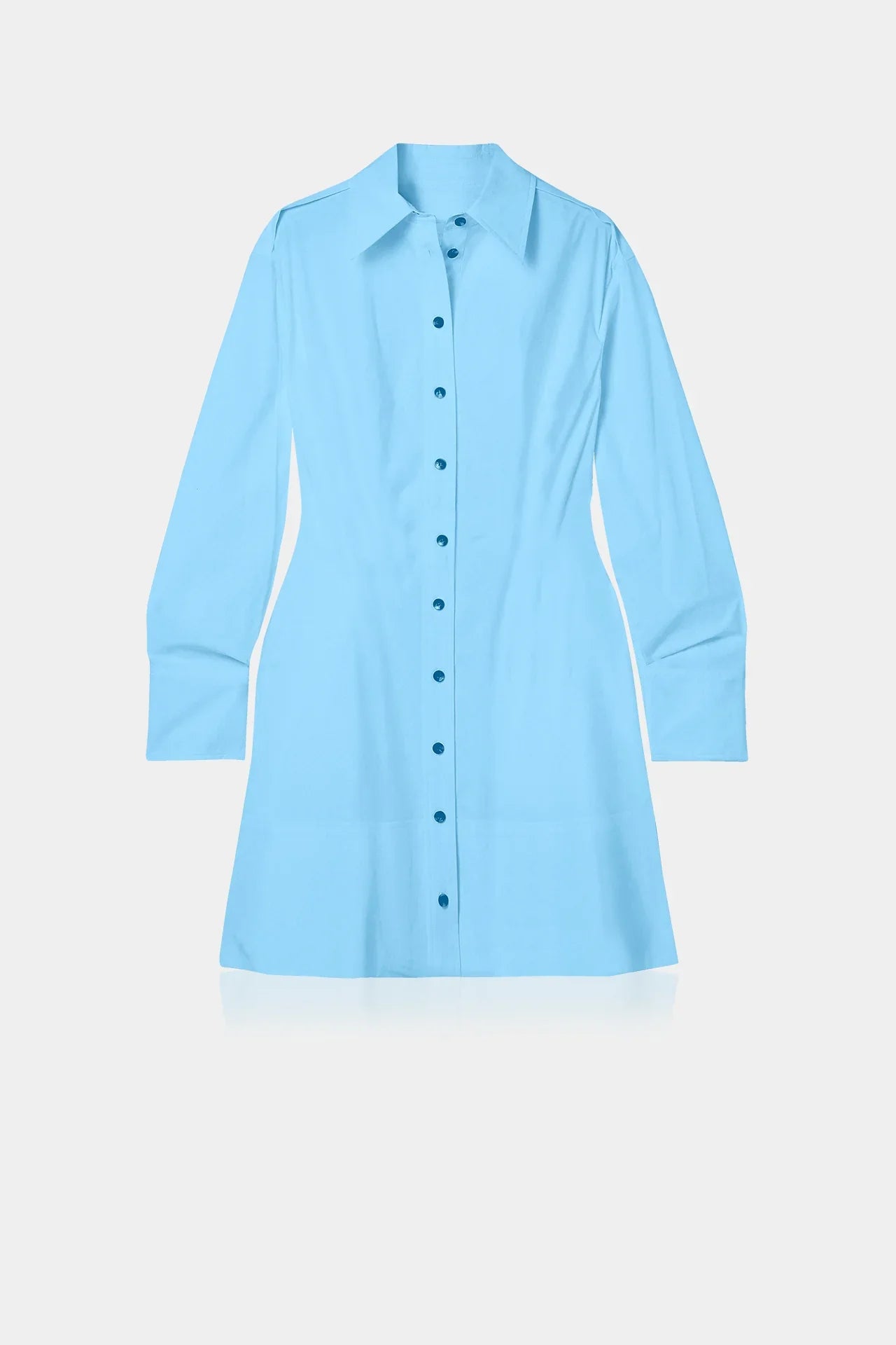 S Sky Blue Mini Shirt Dress