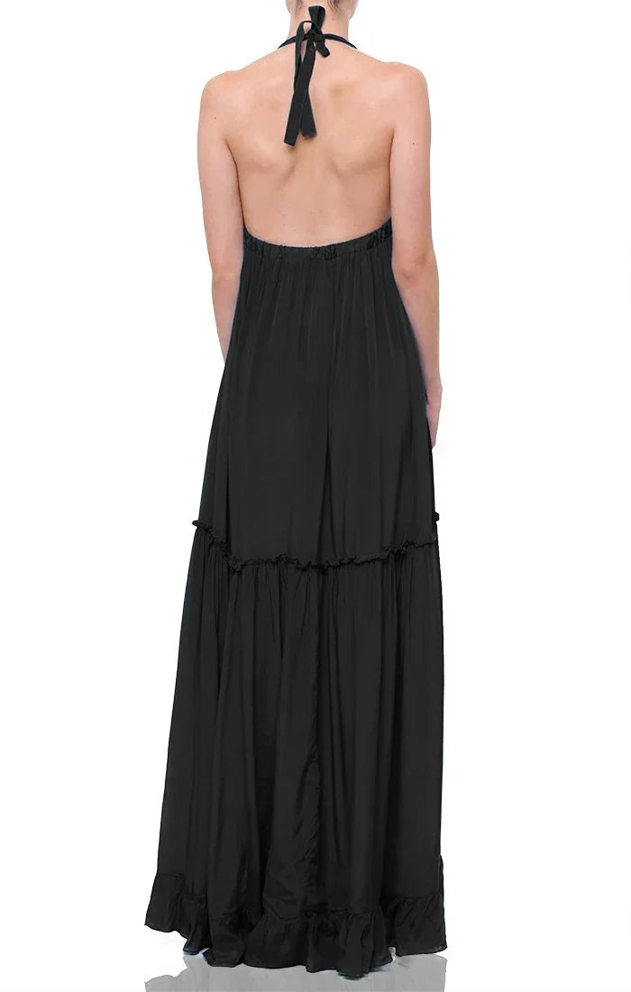 Designer Long Sexy Black Dress | Long Flowy Dresses | Shahida Parides Medium - Large Designer Long Sexy Black Dress | Long Flowy Dresses | Shahida Parides Medium - Large