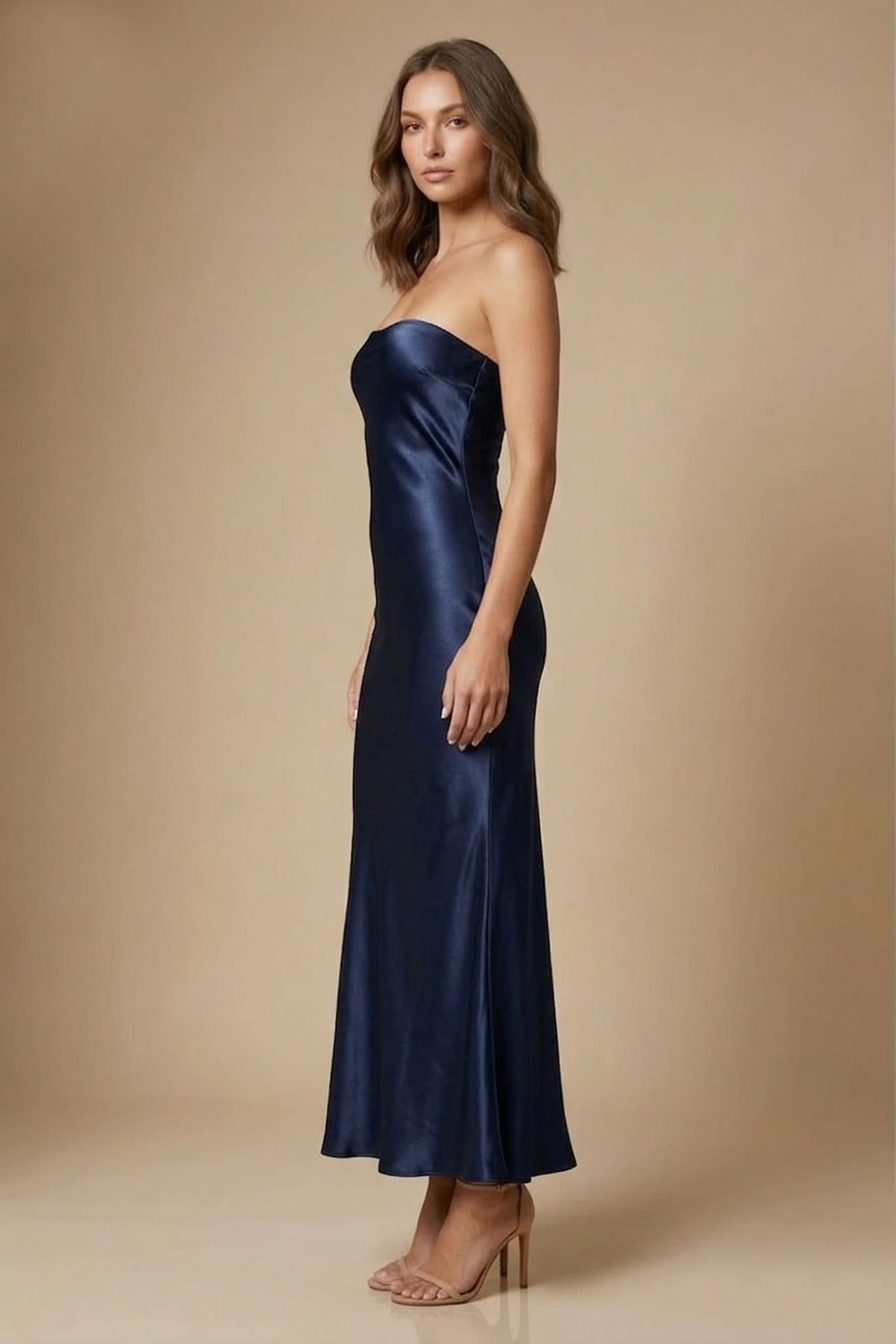 Designer Navy Strapless Dress | Navy Strapless Midi Dress for Events Shahida Parides Designer Navy Strapless Dress | Navy Strapless Midi Dress for Events Shahida Parides
