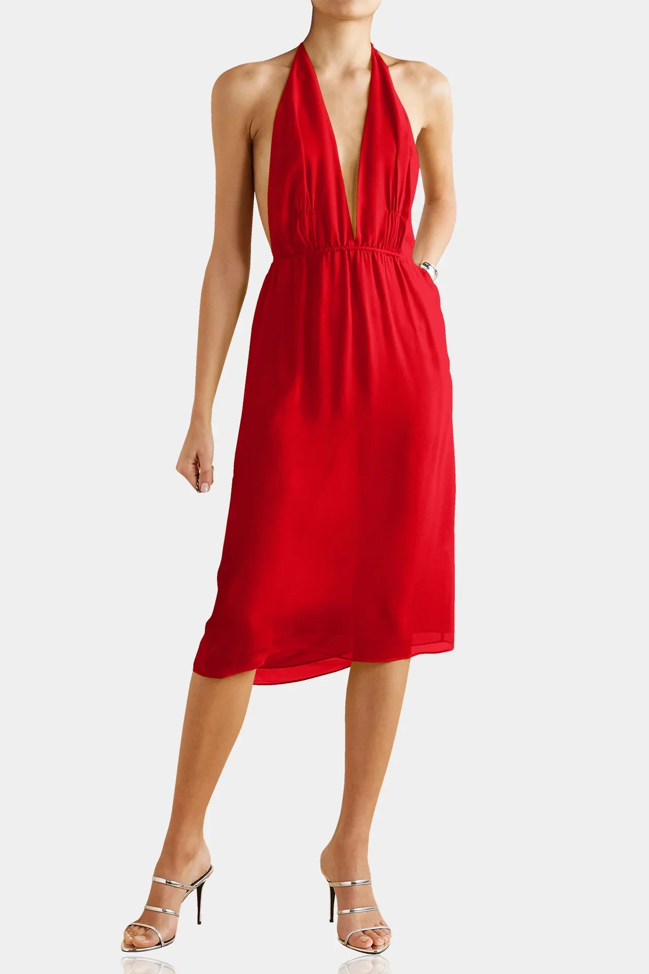 Designer Modest Midi Dresses | Red Midi Dress