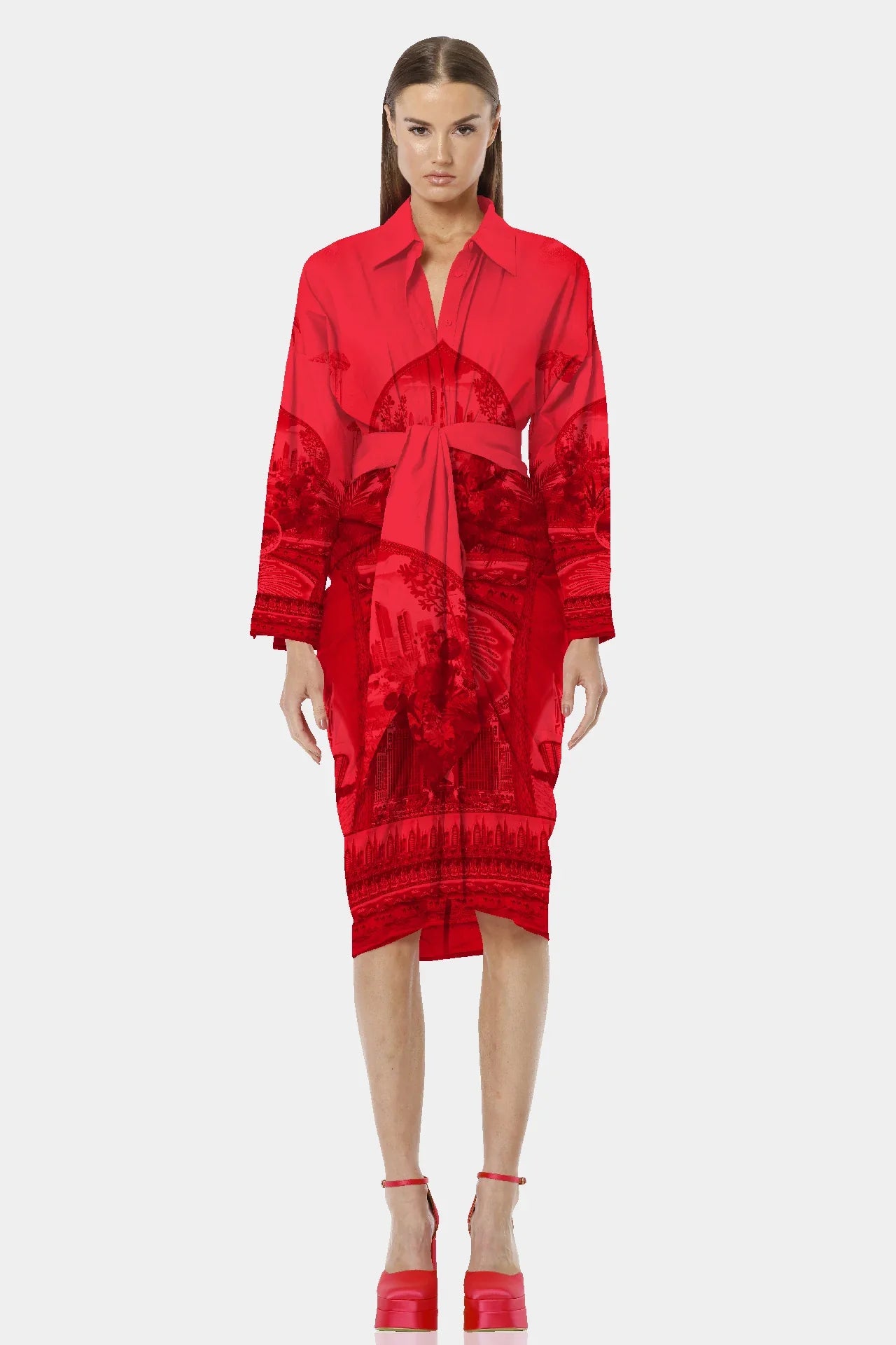 ladies red shirt dress Red Shirt Dress