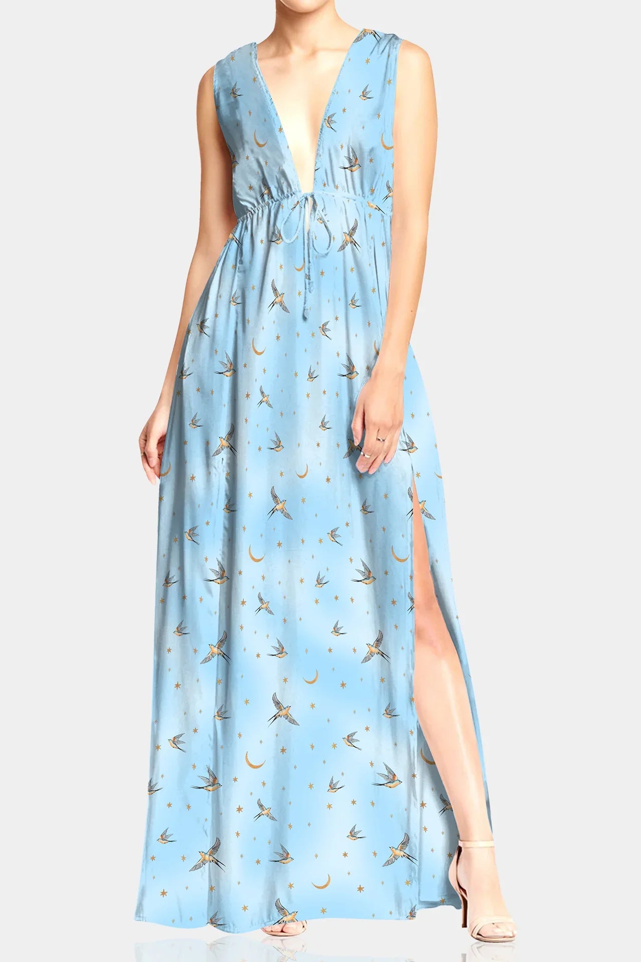 Designer Plunging Neckline Cocktail Dress