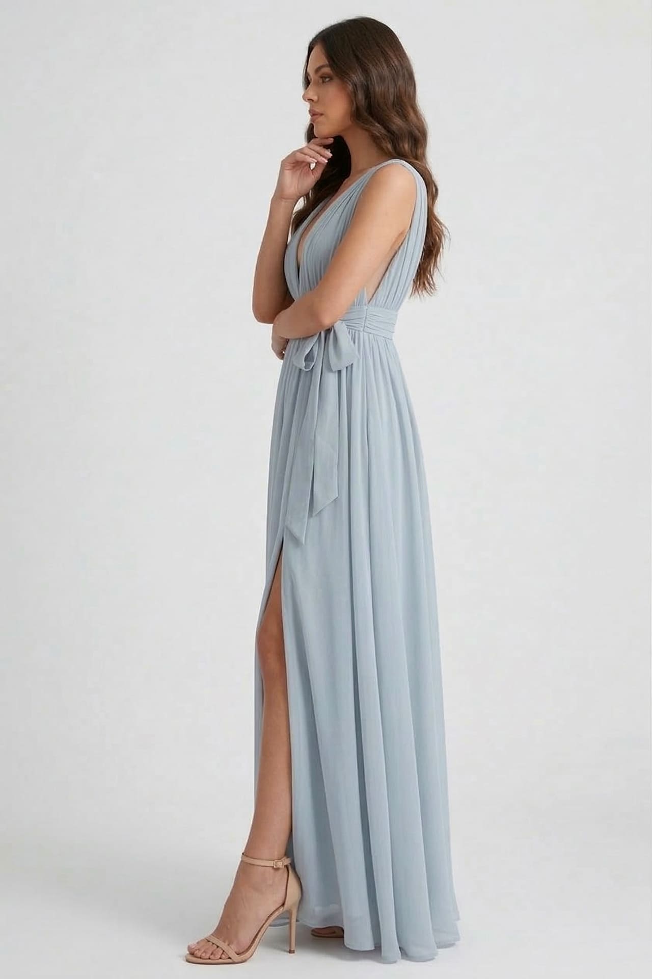 Dusty Blue Chiffon Maxi Dress | Shahsi Heaven Hue | Shahida Shahida Parides Dusty Blue Chiffon Maxi Dress | Shahsi Heaven Hue | Shahida Shahida Parides