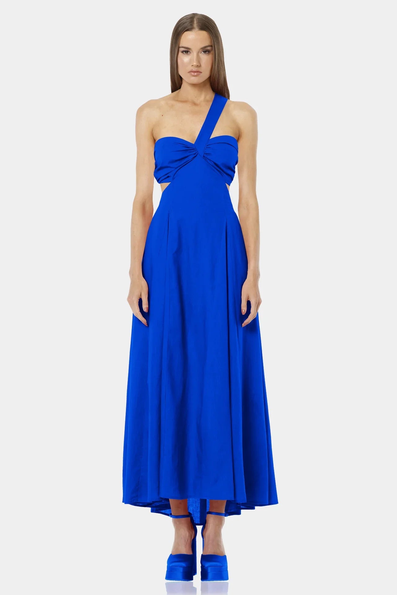 one shoulder dress flowy S Blue Long CD-14262-WHITE Yellow Bridesmaid Dress For Looking for one shoulder Color:Rich Blue