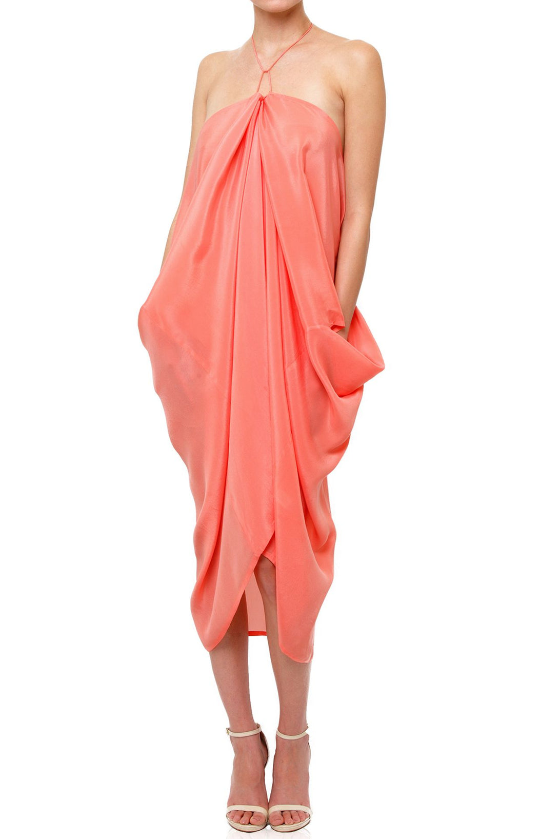  dress peach colour, designer kaftan, mini frock for women, plus size short dresses, Shahida Parides,