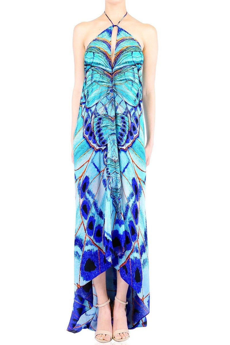  royal blue maxi dress, long summer dresses for women, plunge neck cocktail dress, Shahida Parides,