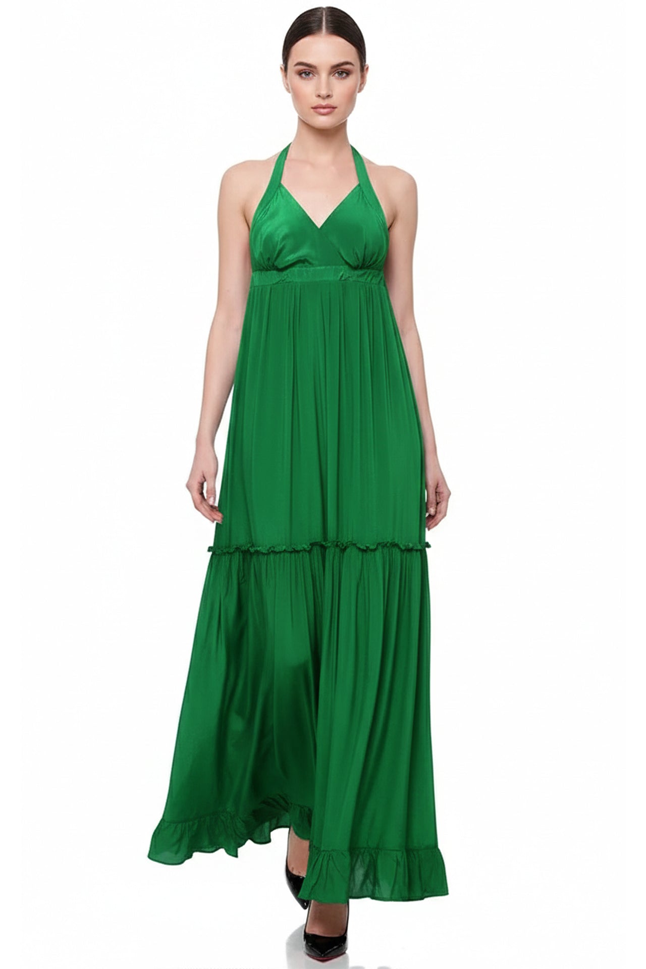 Designer Green Maxi Dress | Long Summer Dresses | Shahida Parides Large