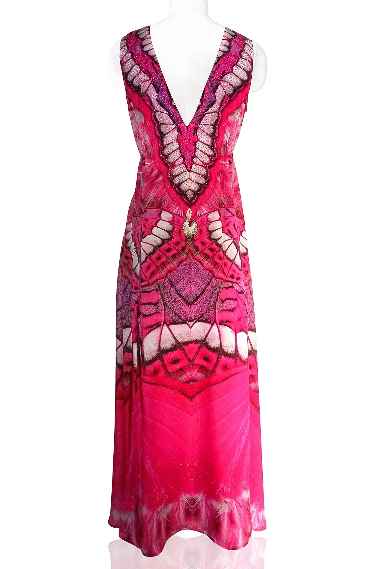 Designer Plunging V Neck Dress | Flowy Maxi Dress