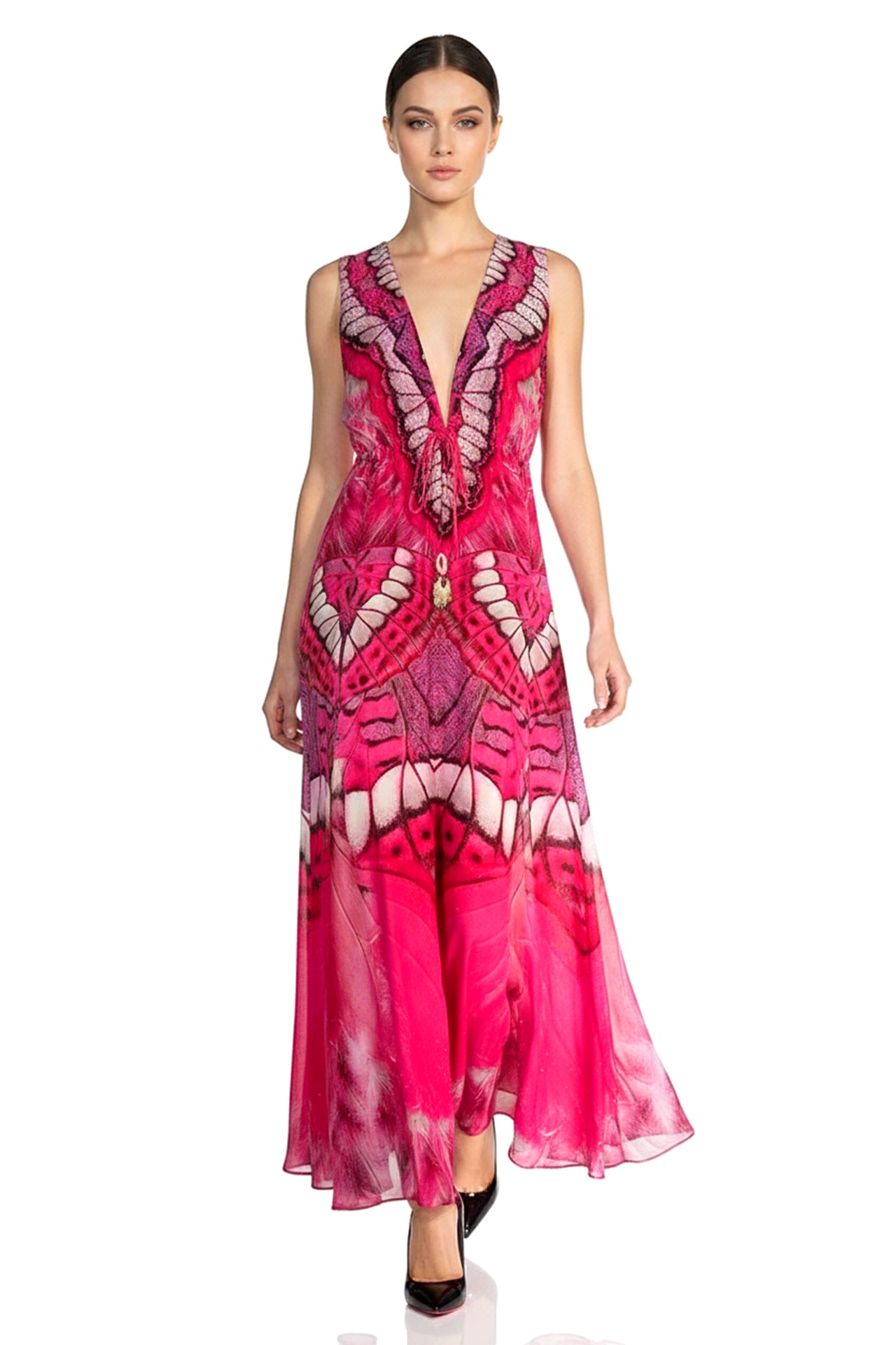 Designer Plunging V Neck Dress | Flowy Maxi Dress | Shahida Parides Designer Plunging V Neck Dress | Flowy Maxi Dress | Shahida Parides
