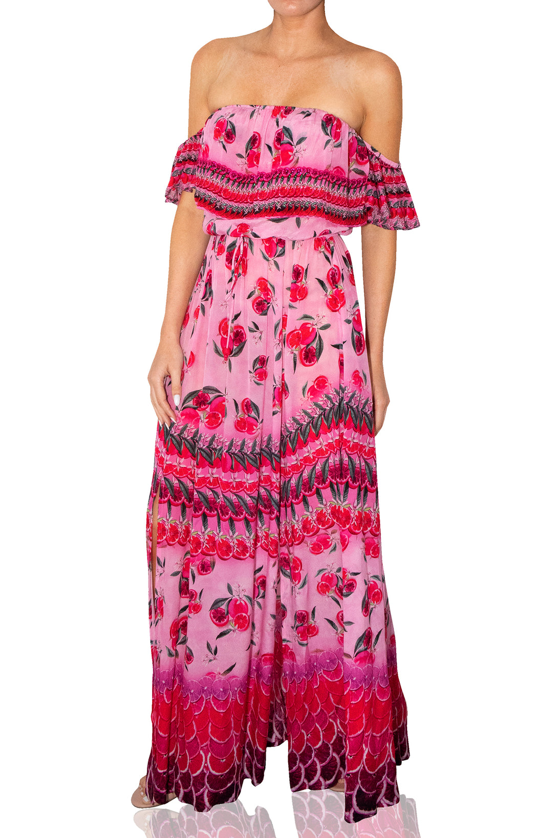  blush pink color dress, off the shoulder satin dress, summer maxi dress, Shahida Parides,