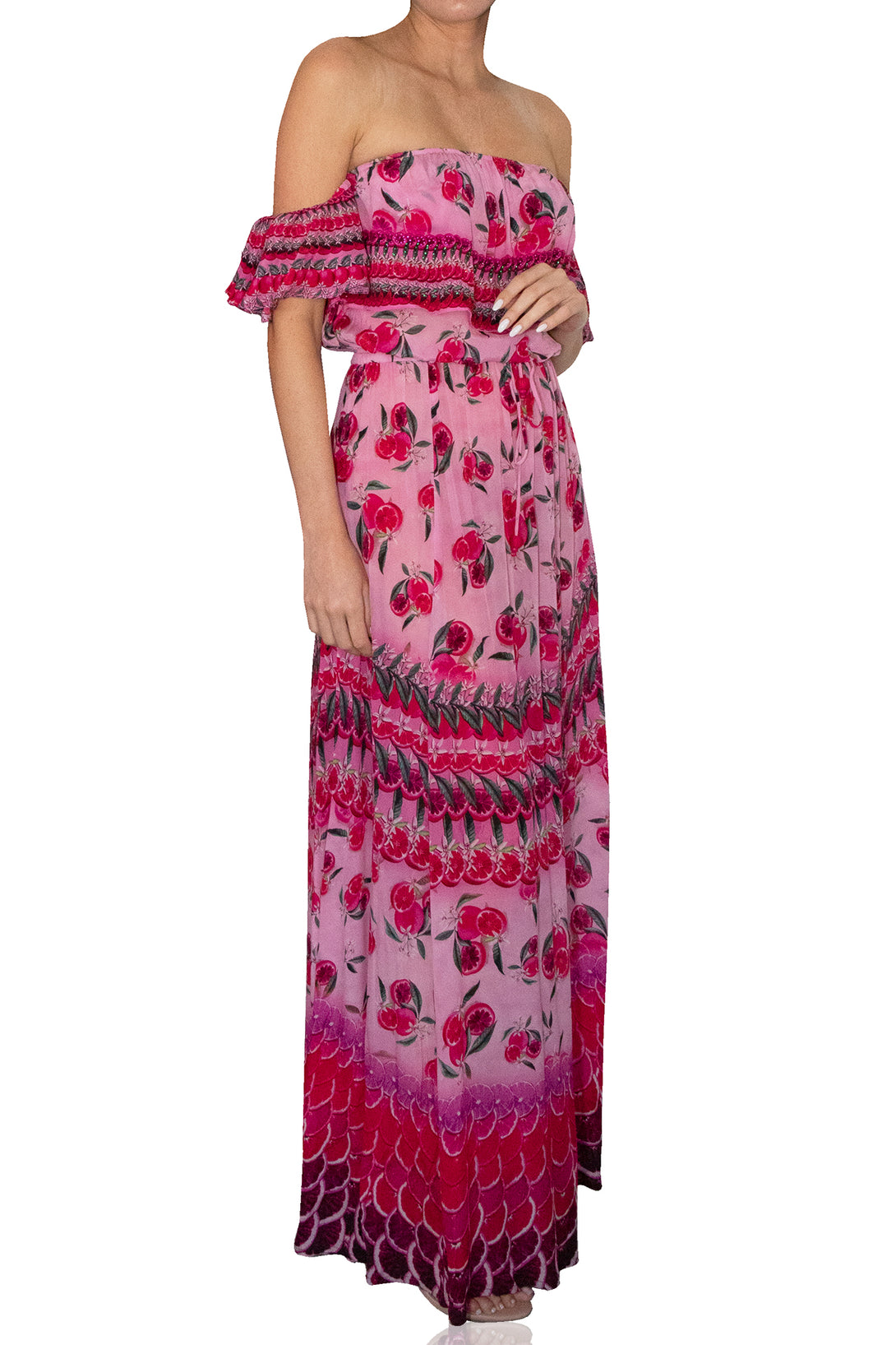  pink dress for women, off the shoulder evening dress, Shahida Parides, long maxi dress,