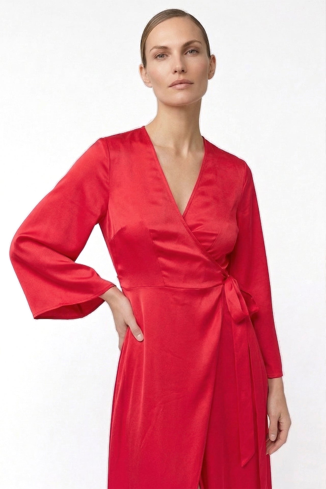 S Hot Pink Striped Wrap Maxi Dress – Summer Bridesmaid & Wedding Party Dress