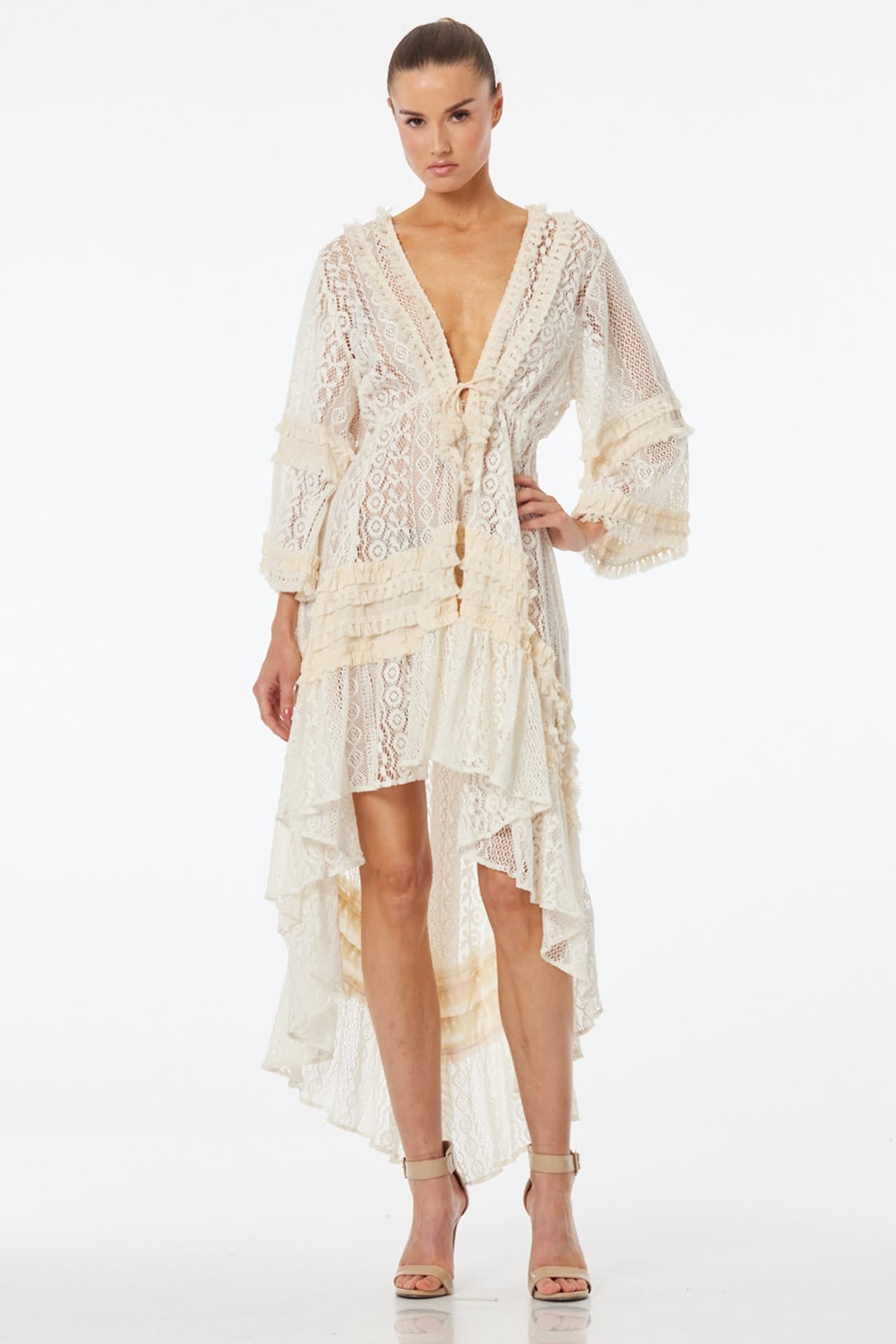 asymmetrical midi resort dress BRGZLK Midi Dress For Women Sleeveless V Neck Asymmetrical Ruffle Hem Sundress For Vacation Dinner Weekend Party Resort Evening Casual Gathering Style